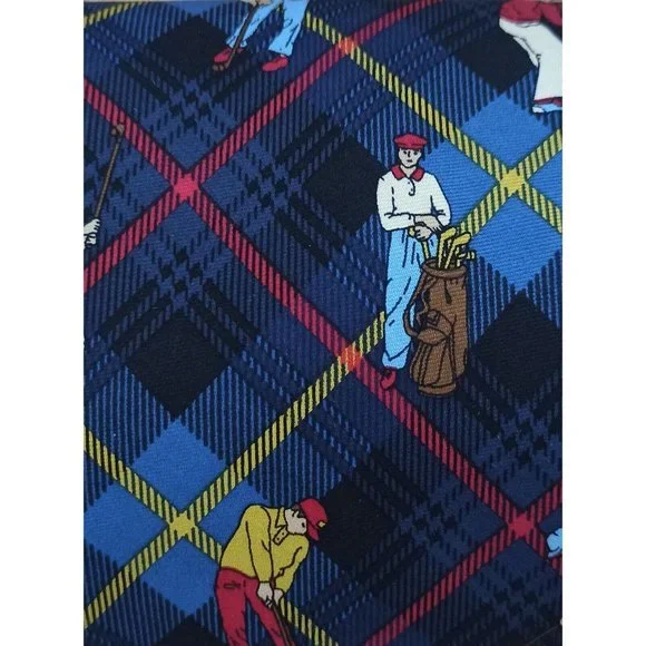 🆕ETRO MILANO Blue Plaids & Checks Golf Player Silk Tie ITALY 57/ 3.8 NWT